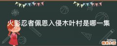 火影忍者佩恩入侵木叶村是哪一集
