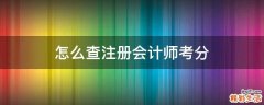 怎么查注册会计师考分