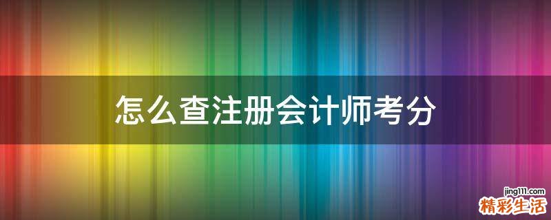 怎么查注册会计师考分