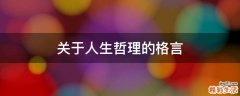 关于人生哲理的格言