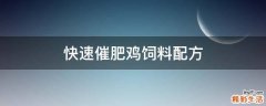 快速催肥鸡饲料配方