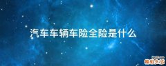 汽车车辆车险全险是什么