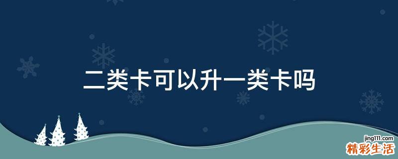 二类卡可以升一类卡吗