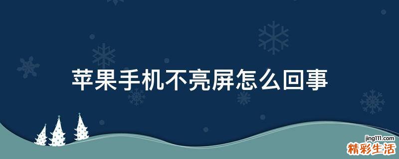 苹果手机不亮屏怎么回事