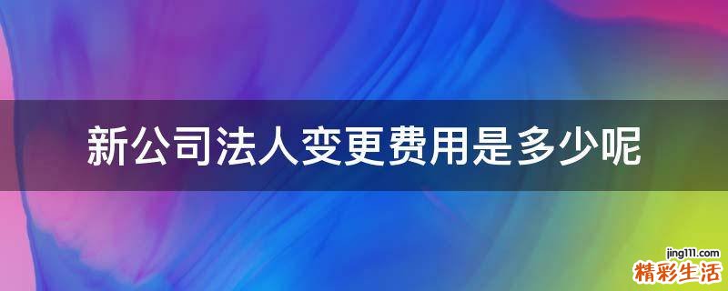 新公司法人变更费用是多少呢