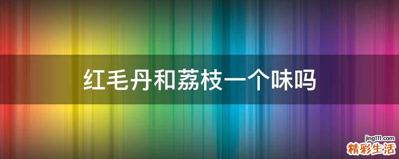 红毛丹和荔枝一个味吗