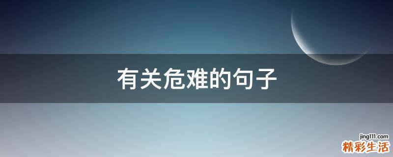 有关危难的句子