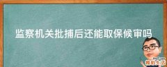 监察机关批捕后还能取保候审吗