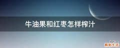 牛油果和红枣怎样榨汁