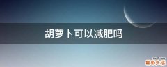 胡萝卜可以减肥吗