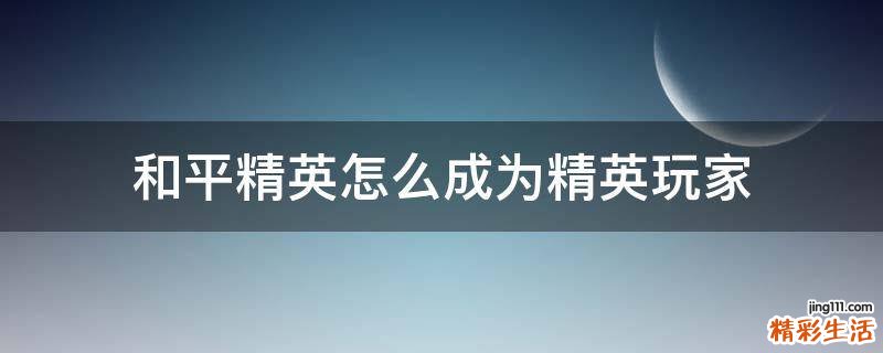 和平精英怎么成为精英玩家