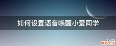 如何设置语音唤醒小爱同学