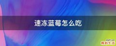 速冻蓝莓怎么吃
