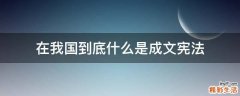 在我国到底什么是成文宪法