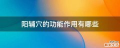 阳辅穴的功能作用有哪些