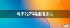 鸟不吃不喝能活多久