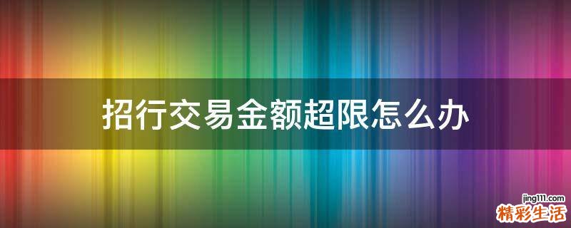 招行交易金额超限怎么办