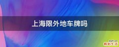 上海限外地车牌吗