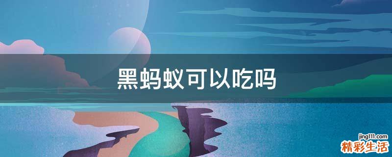 黑蚂蚁可以吃吗