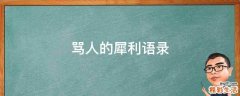 骂人的犀利语录