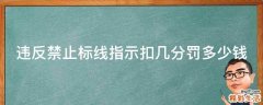 违反禁止标线指示扣几分罚多少钱
