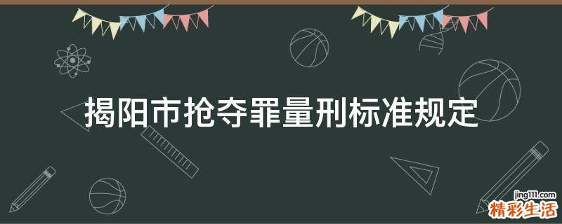 揭阳市抢夺罪量刑标准规定