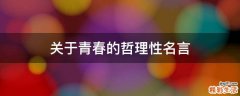 关于青春的哲理性名言