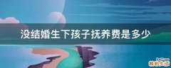 没结婚生下孩子抚养费是多少