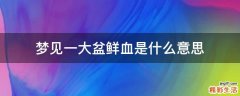 梦见一大盆鲜血是什么意思