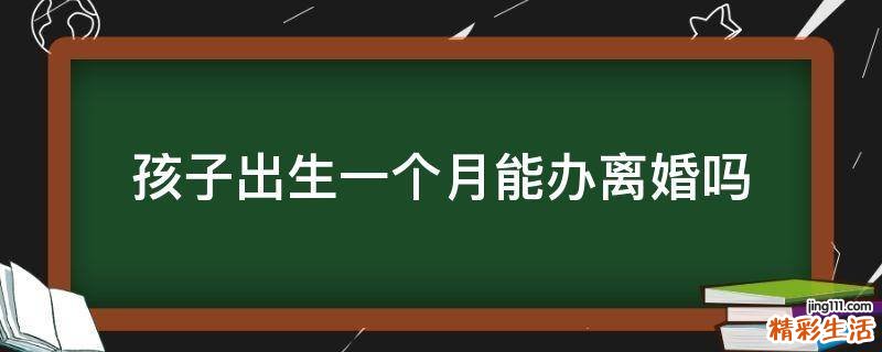孩子出生一个月能办离婚吗
