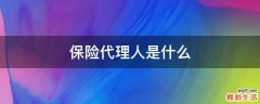 保险代理人是什么
