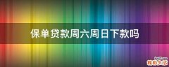 保单贷款周六周日下款吗