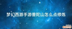 夢(mèng)幻西游手游普陀山怎么點(diǎn)修煉
