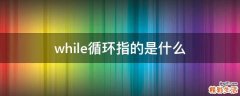 while循环指的是什么