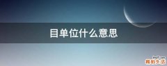 目单位什么意思