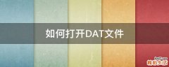 如何打开DAT文件