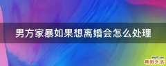 男方家暴如果想离婚会怎么处理
