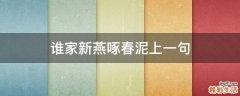 谁家新燕啄春泥上一句