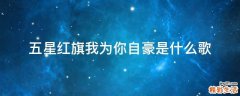 五星红旗我为你自豪是什么歌