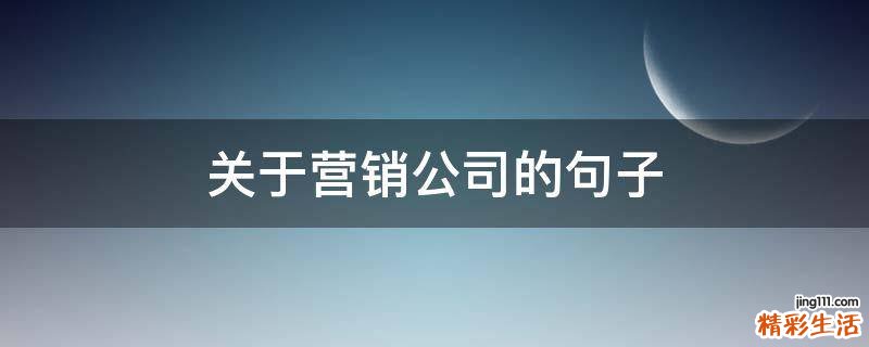 关于营销公司的句子