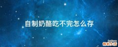 自制奶酪吃不完怎么存
