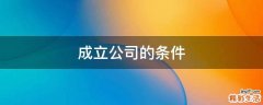 成立公司的条件