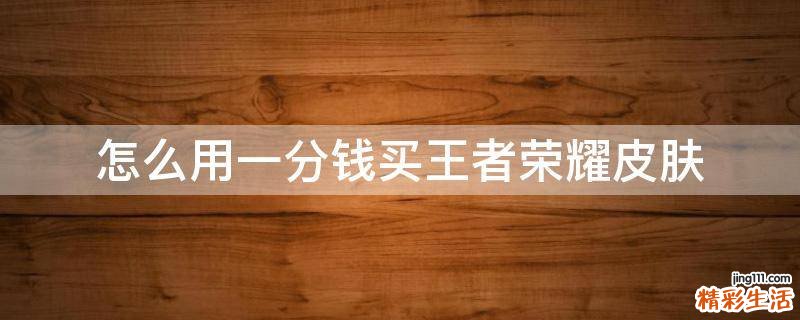 怎么用一分錢買王者榮耀皮膚