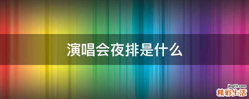 演唱会夜排是什么