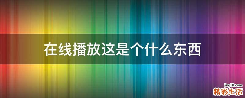 在线播放这是个什么东西