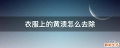 衣服上的黄渍怎么去除