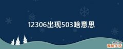 12306出现503啥意思