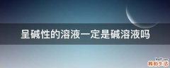 呈碱性的溶液一定是碱溶液吗