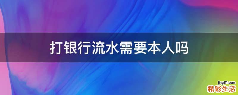打银行流水需要本人吗