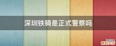 深圳铁骑是正式警察吗
